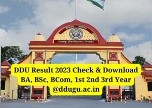 DDU Result 2023 Check & Download BA, BSc, BCom, 1st 2nd 3rd Year @ddugu.ac.in